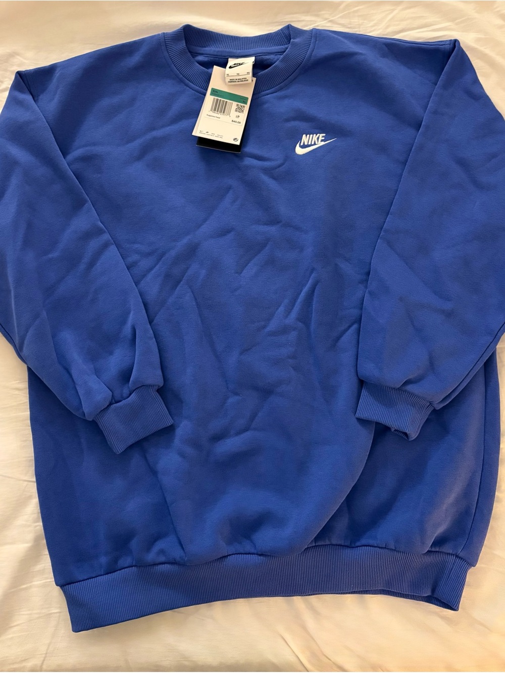 Nike Periwinkle Youth Crewneck Sweatshirt Club Fleece